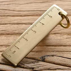 Чистая латунь портативная металлическая линейка старинный ключ кулон 3 мм толщиной 6 см длинная маленькая медная линейка креативные