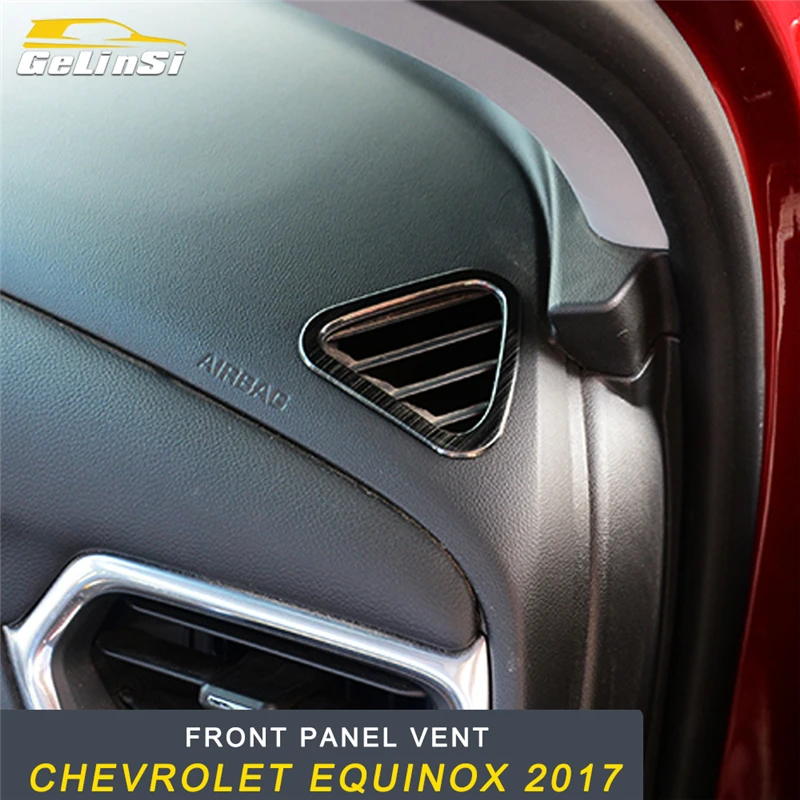 

GELINSI Front Panel A/C Air Vent Outlet Cover Trim Frame Sticker Interior Accessories for Chevrolet Equinox 2017 Car Styling