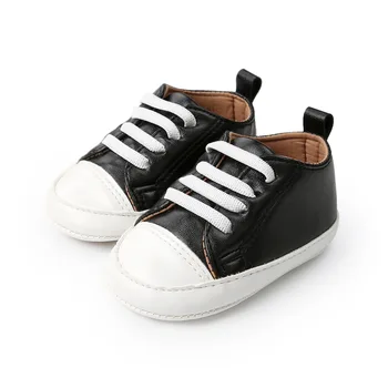 

Black Color Baby PU Leather Shoes Hot Moccs Shoes Infant Boy Girl Soft Soled Non-slip Sneakers First Walkers 0-18 Months.CX06B