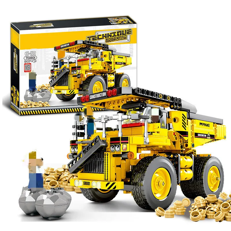 

SEMBO 701801 Mine Truck Engineering Vehicle Building Blocks Sets Technique Model Technic Bricks Toys for Children 807 Pcs