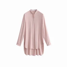 Шелковая рубашка, осень и зима тяжелый двойной креп шелковая длинная рубашка, женская рубашка