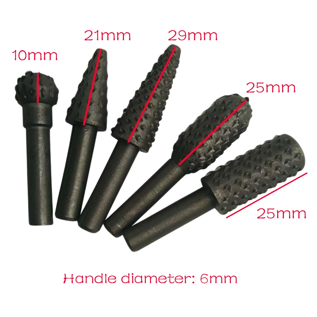 

Woodworking profiled rotating rasp 5pcs 45 steel Engraving Pattern Cutter Milling Grinding Head conductor for drilling
