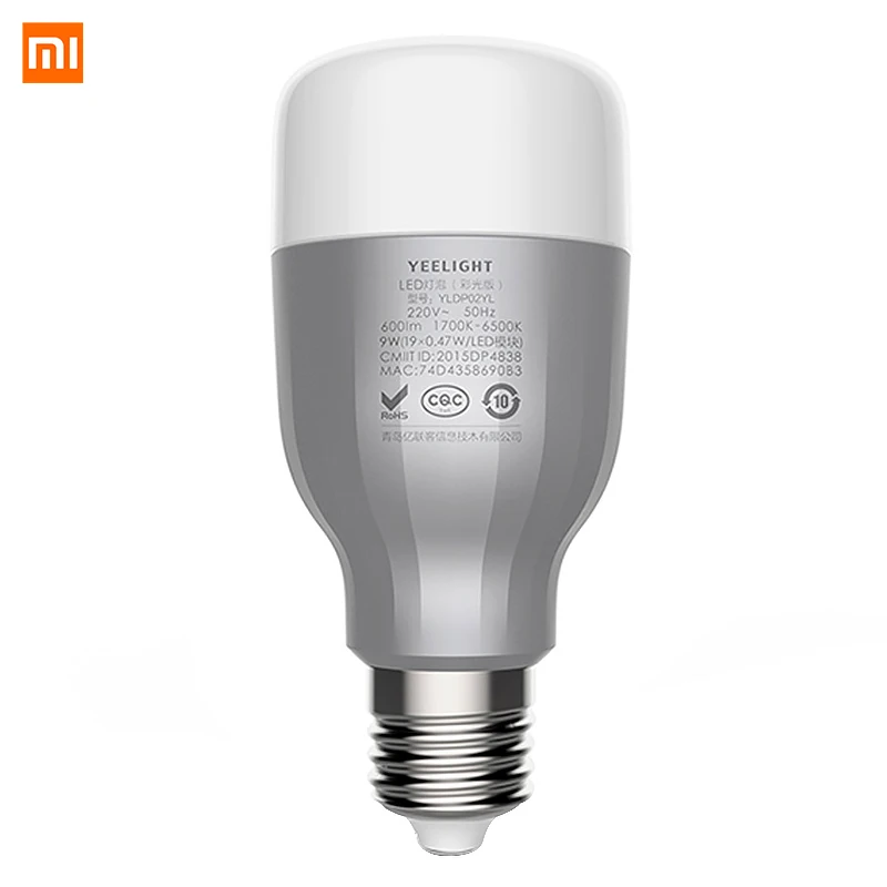 Xiaomi Йи светильник лампа светодиодный смарт-Лампа 220V E27 9 Вт 600 люмен приложение WI-FI дистанционного Управление RGBW светильник mijia лампы Цвет версия