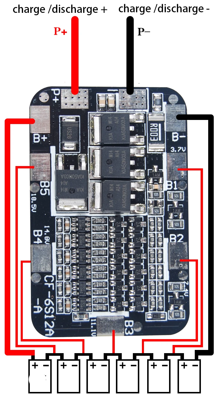 6S 18650 Защитная плата для литиевой батареи 6 ячеек литий-ионный 3,7 в защитный модуль 25,2 в 15A 20A BMS PCB PCM для электродрели