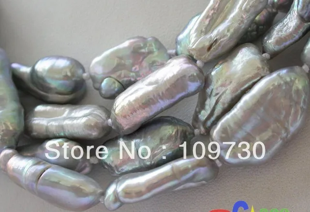 

Jewelry 00891 4row 25mm gray stick KESHI REBORN PEARL NECKLACE