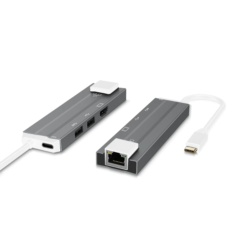 5 в 1 тип-c многофункциональная док-станция Usb3.0 Usb2.0 порт Hdmi 1080 P концентратор Rj45 100 Мбит сетевой порт с Pd зарядное устройство для Macbook