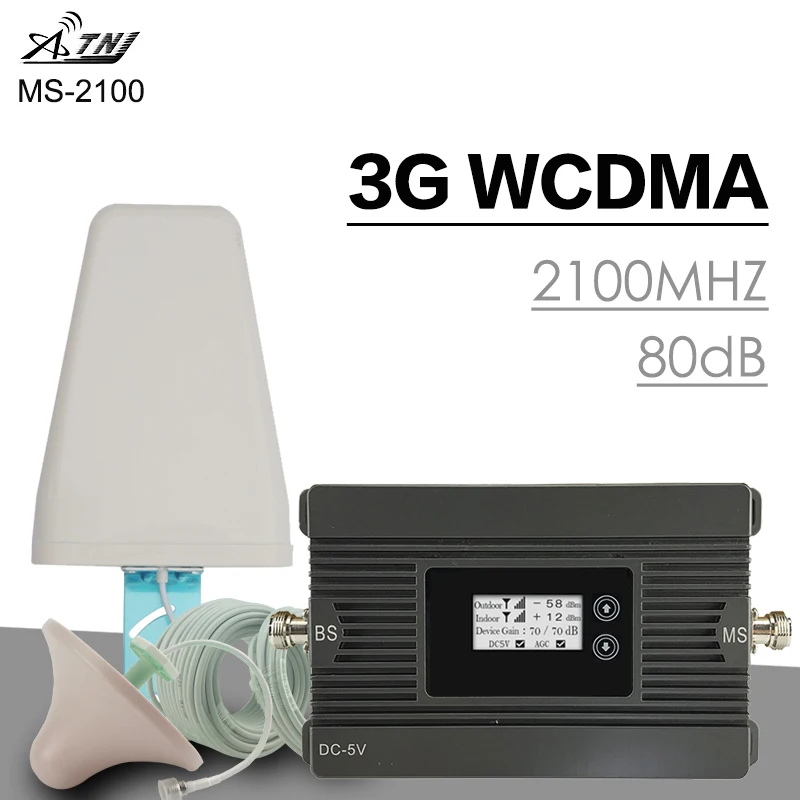 Усилитель сотового сигнала 500 кв. М ATNJ 3G WCDMA 2100 МГц мощностью UMTS 80 дБ|Усилители