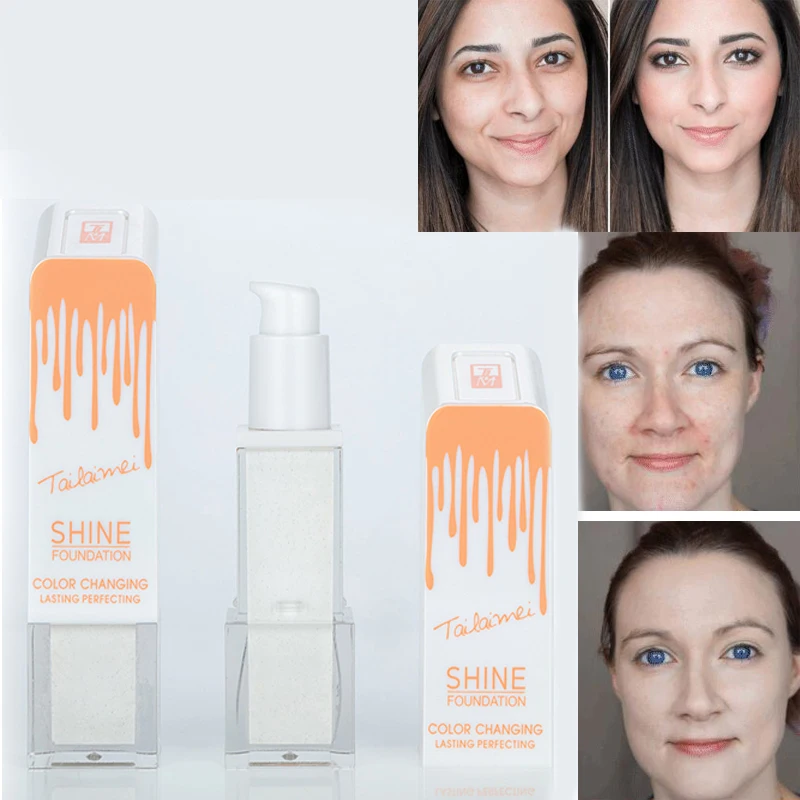 

New arrival TLM Foundation Color Changing Liquid Foundation 60ml Makeup Change To Your Skin Tone By Just Blending drop ship