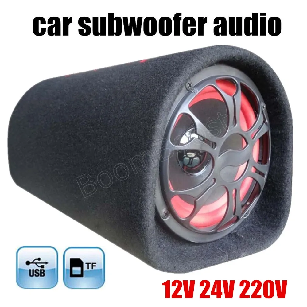 5 inch Car Subwoofer Speaker 12V/24V//220V input Portable Auto Audio Stereo with Remote Control for MP3 MP4 Mobile DVD TF USB