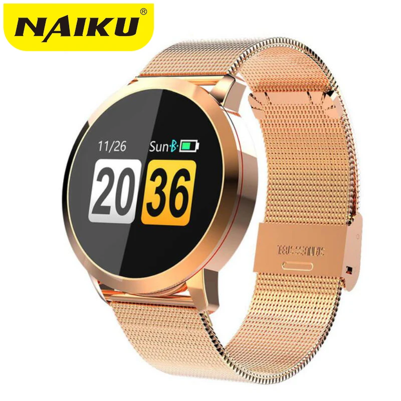 Comprar Reloj inteligente NAIKU Q8 pantalla de Color OLED para hombre, rastreador de Fitness, frecuencia cardíaca, presión arterial, oxígeno, reloj inteligente