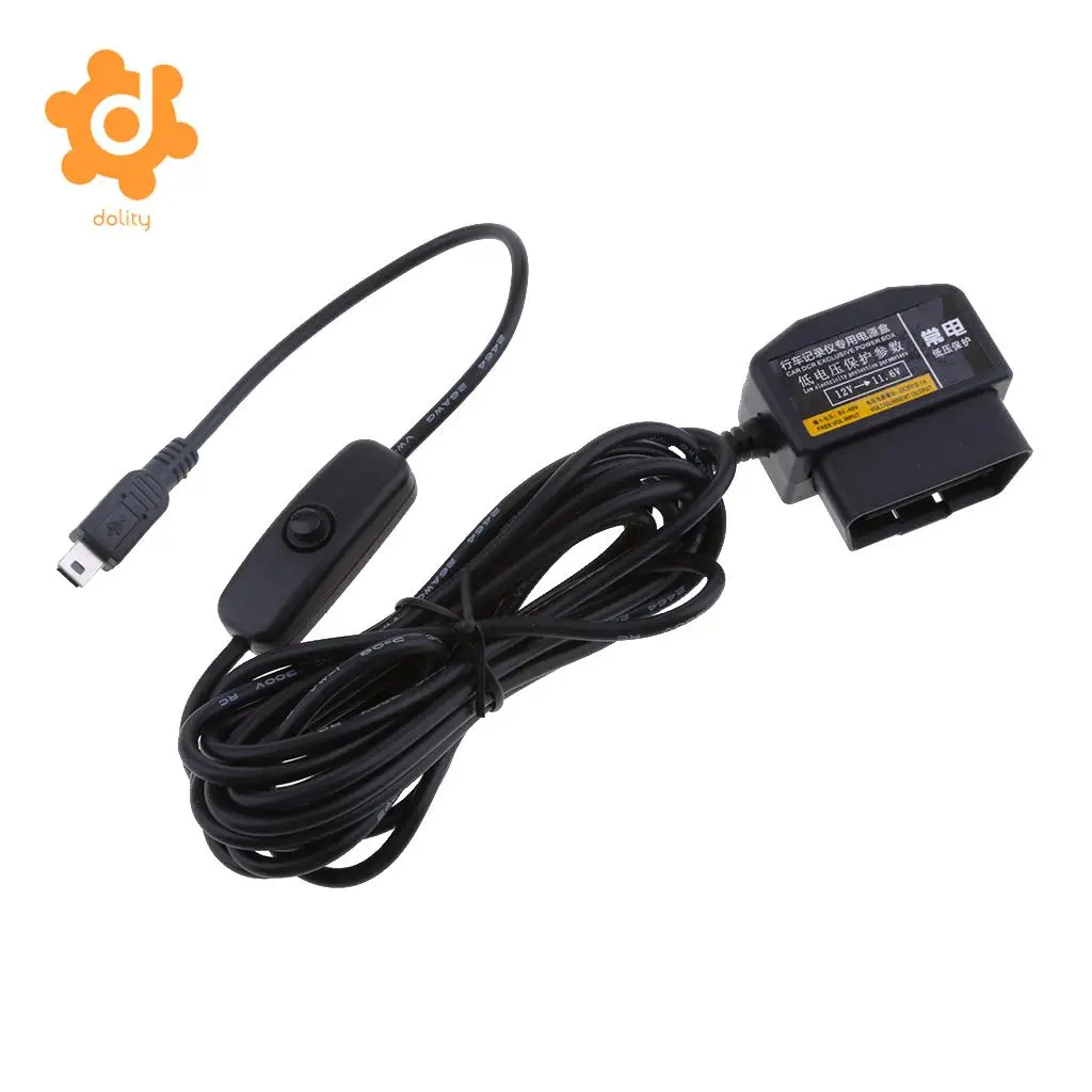 dolity 12/24V to 5V Car Dash Cam Hardwire Adapter Step Down Cable DVR OBD Buck Line