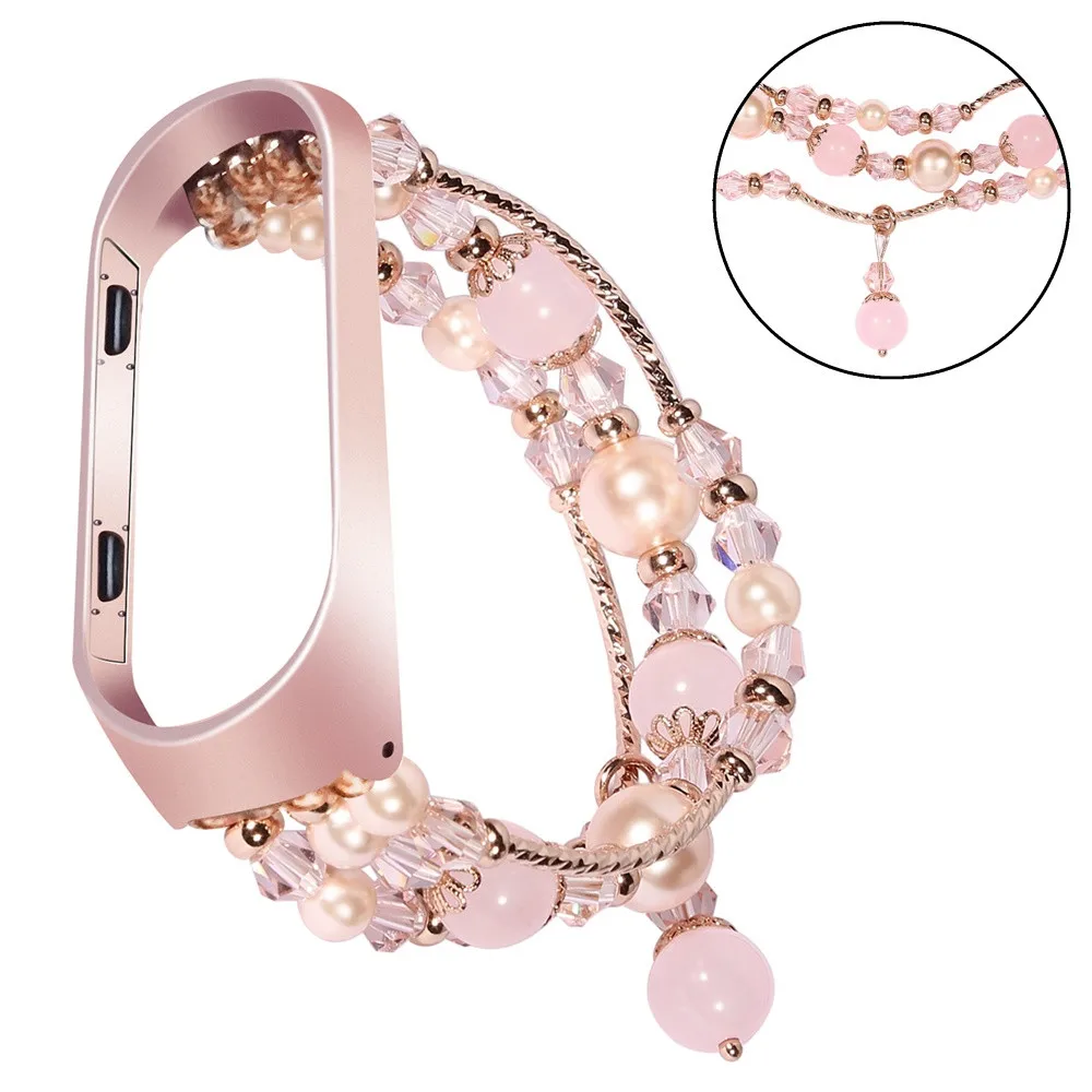 

Agate gem Women Strap For Xiaomi Mi Band 3 4 Smart Bracelet Mi Band 4 watch band Fitness Tracker Bluetooth Sport Waterproof Band