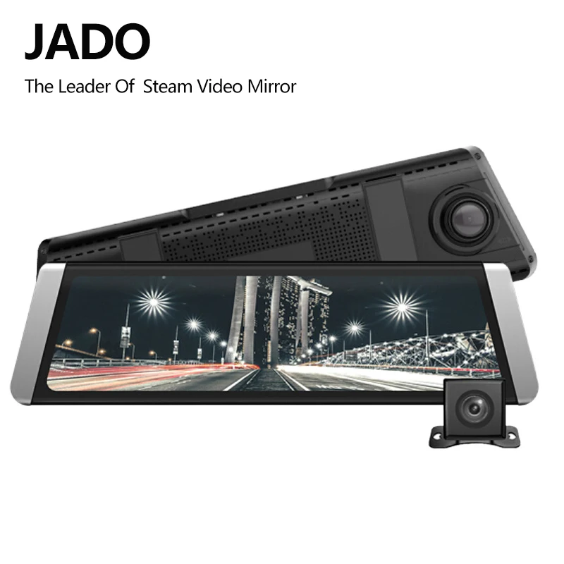 JADO D800 Car Dvr Stream Rearview Mirror Camera LDWS GPS Track 10 IPS Touch Screen Full HD 1080P Car Dvrs Recorder Dash cam