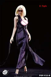 POP Игрушечные лошадки f23b фиолетовый 1/6 Для женщин женский Мэрилин Монро платье юбка таинственный одежда костюм для 12 "Phicen фигурку кукла