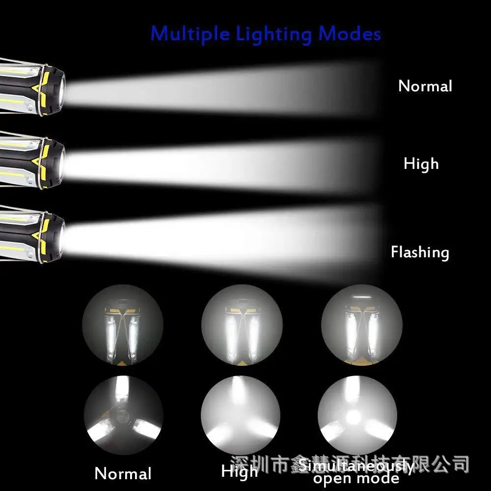 Портативные лампы COB+ XPE складной рабочий светильник USB Перезаряжаемый светодиодный рабочий светильник COB Lanterna подвесной фонарь с крюком для наружного кемпинга