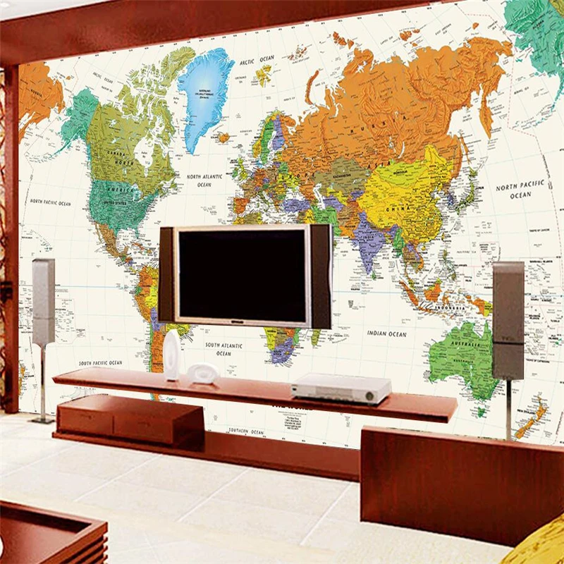 

beibehang papier peint wallpaper for walls 3 d Custom wallpaper Personality nostalgic world map mural background wall behang