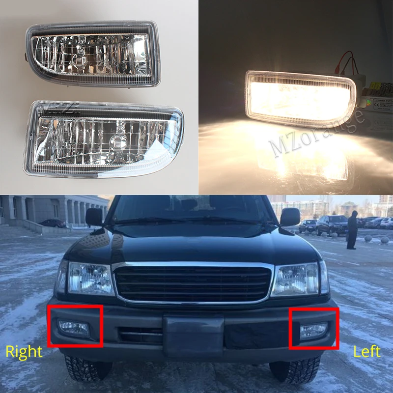 

1 Pair Left Right Fog Lights For Toyota Land Cruiser 100 HDJ100 1998 1999 2000 2001 2002 2003 - 2007 LC 100 105 Driving Lamps