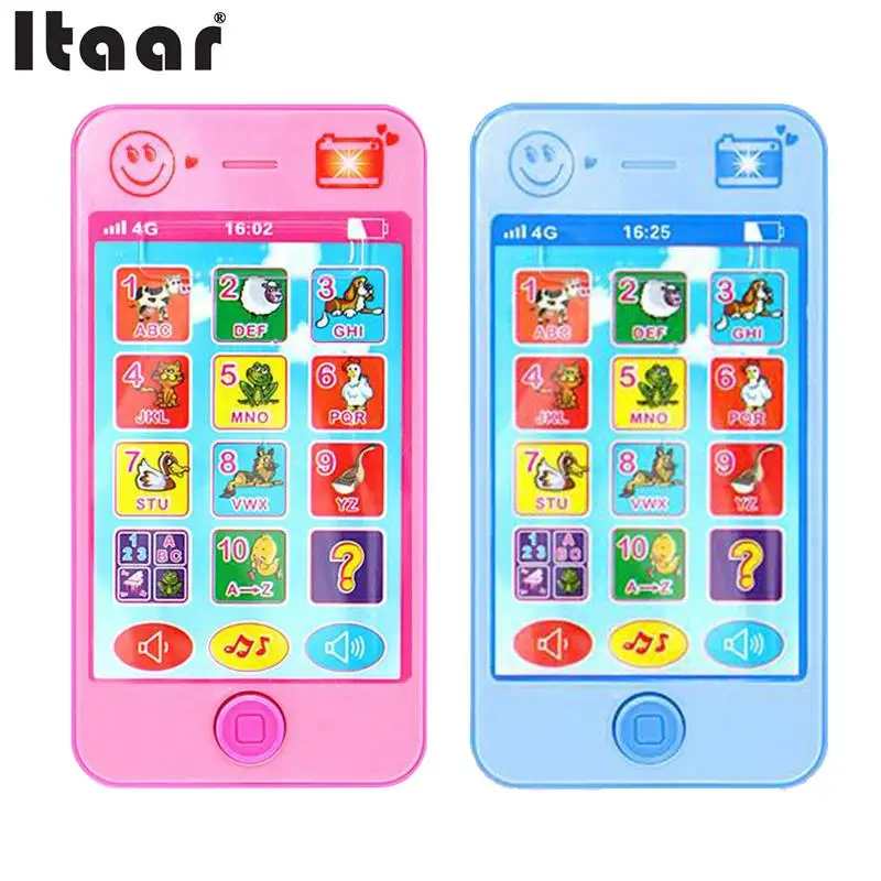 

4G Kids Smart Toy Phone Baby Music Cell Flashing Voice Recognition Developmental Luminous Educational Toys Blue Pink