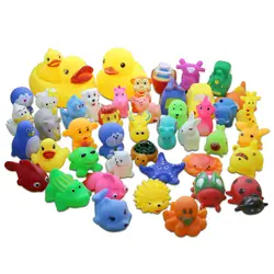 12 стилей прекрасный смешанные животные красочные мягкие резиновый плавающий Squeeze писклявый звук купальный игрушка для маленьких детей
