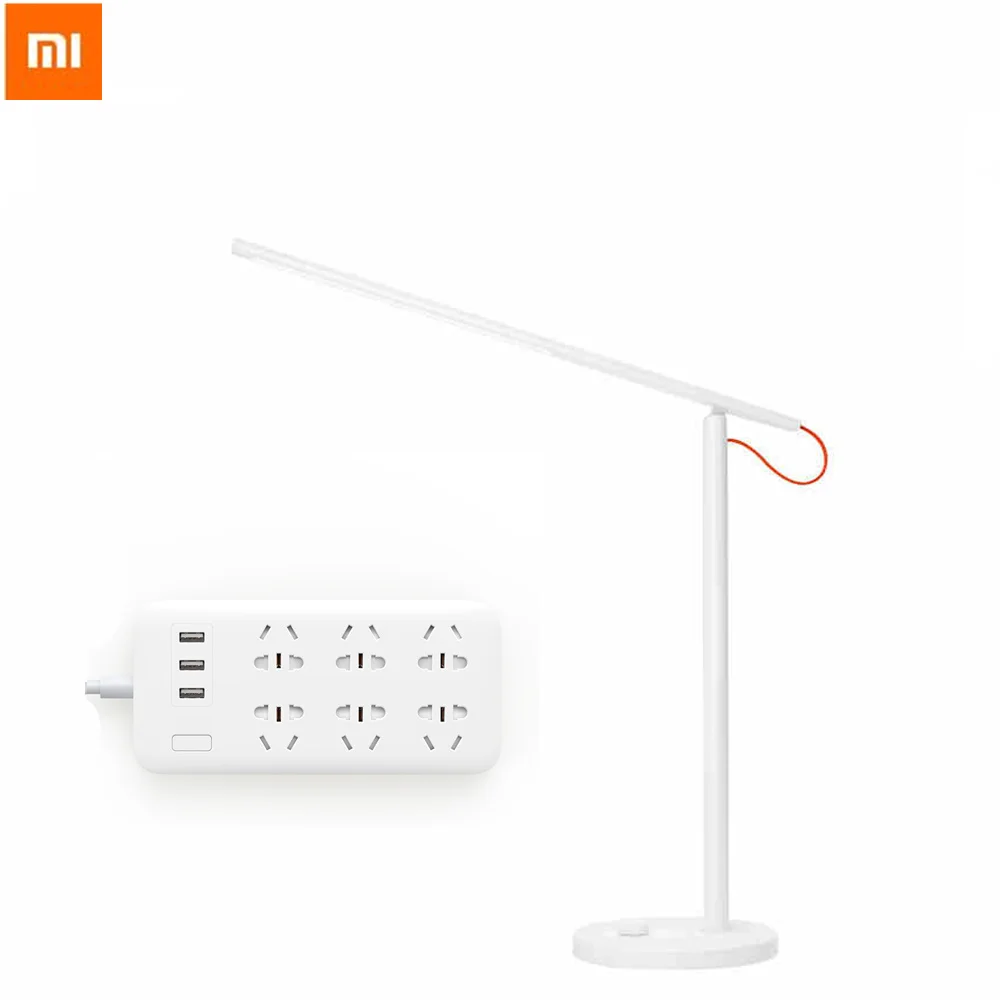 Xiaomi Mijia Smart Mi LED Desk Lamp And Mijia Smart Power Strip 3 USB 6 Socket Plug Standard Version Desk Lamp SET ITEMS