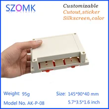 abc material high switch sticker 10 pieces a lot  plastic din rail housing pcb  junction box for electronics 145*90*40mm