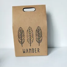 500 шт/партия коричневые крафт-бумажные пакеты для печенья, упаковка еды подарочные сумки для покупок