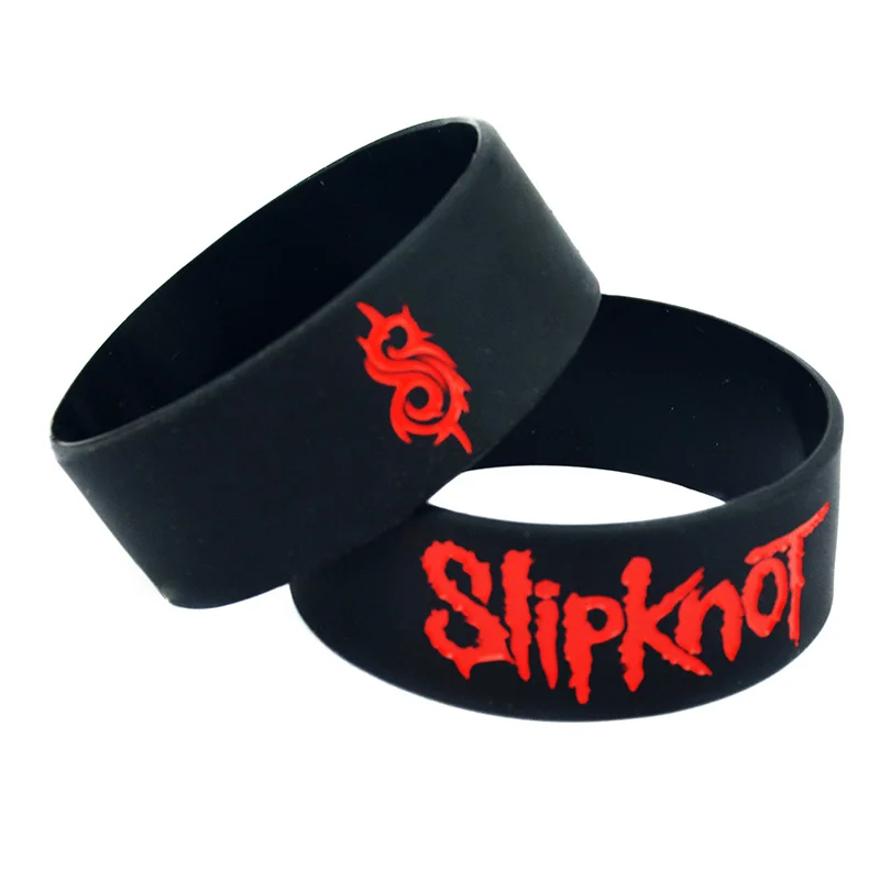 OBH 2 шт 1 Дюйм Широкий Debossed Slipknot силиконовый браслет для музыкального концерта