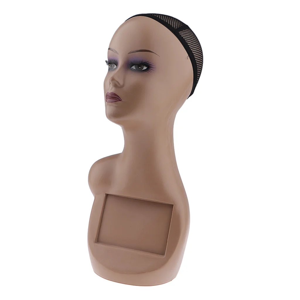 Female Mannequin Head Professional Cosmetology w/ Hole for Wig Hat Making, Display Hairpieces,Glasses, Caps,Necklace, Headwear