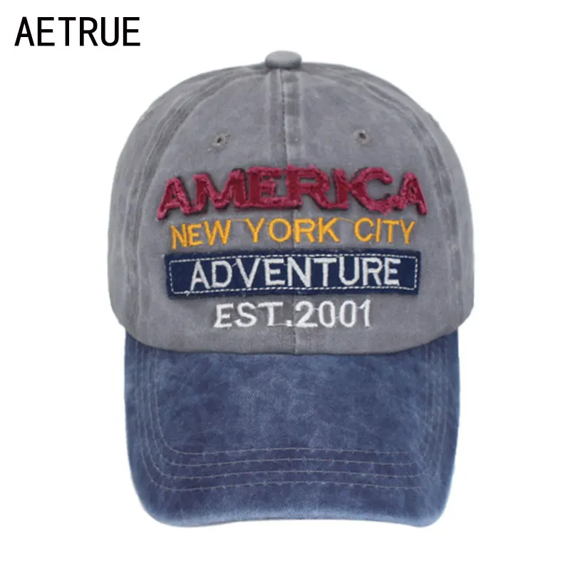 

AETRUE Brand Baseball Cap Men Women Snapback Caps Vintage Bone Hats For Men Casquette Gorras Cotton Letter Trucker Dad Hat Cap