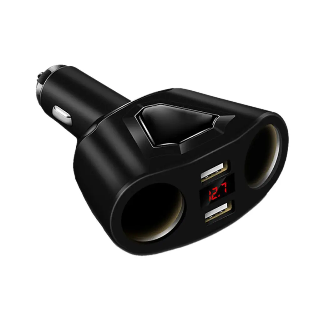 المزدوج USB سيارة ولاعة السجائر المقبس الفاصل التوصيل LED 2USB مهايئ شاحن 3.1A 120 W كشف للهاتف MP3 اللوحي شاحن