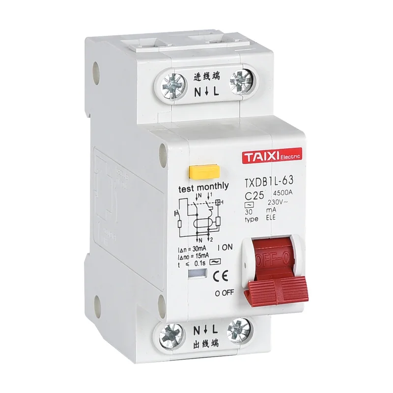 DPNL 1P + N RCBO C40A автоматический выключатель остаточного тока с защитой от перегрузки