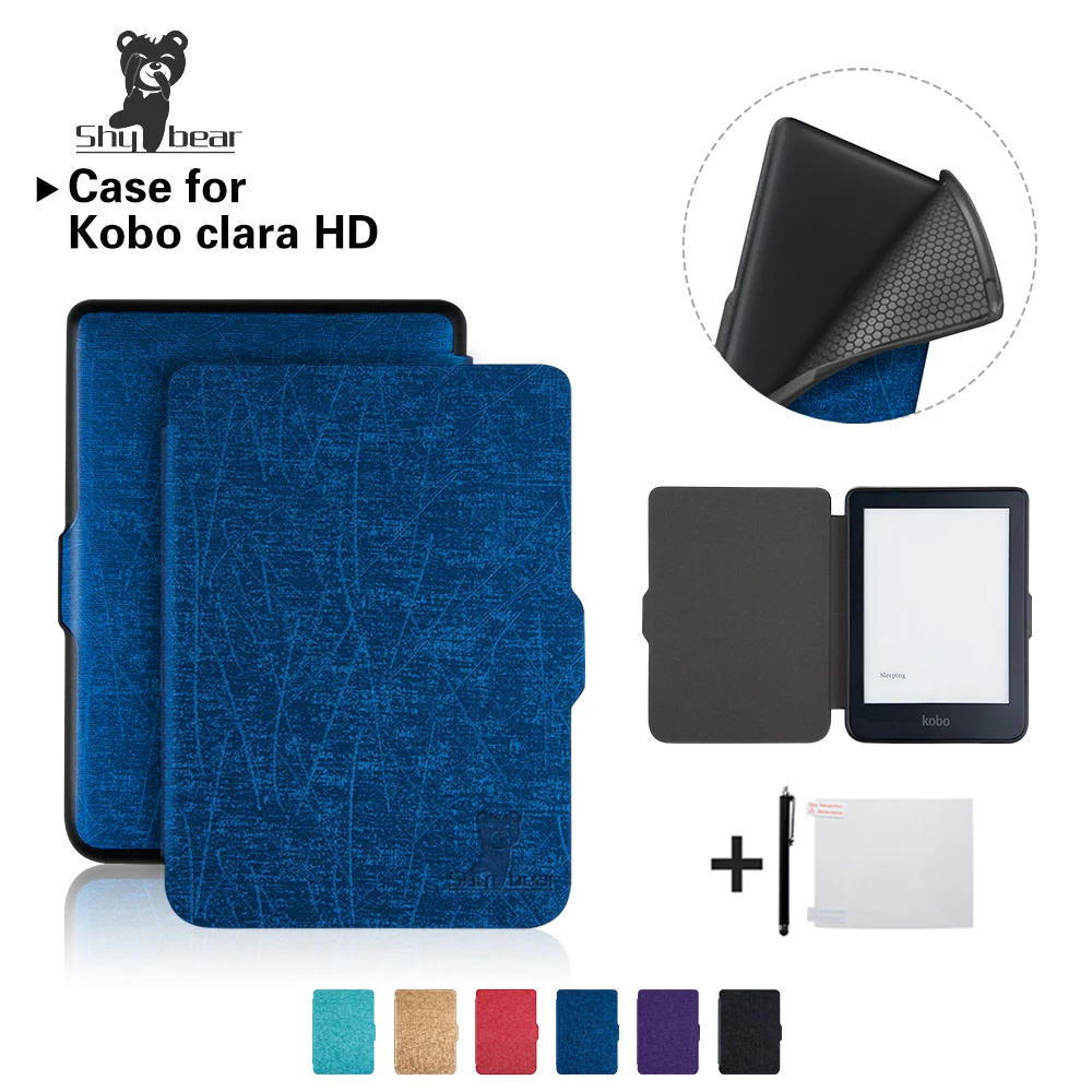 Чехол для нового Kobo Clara HD 6 дюймов TPU Ereader однотонный чехол + Бесплатный