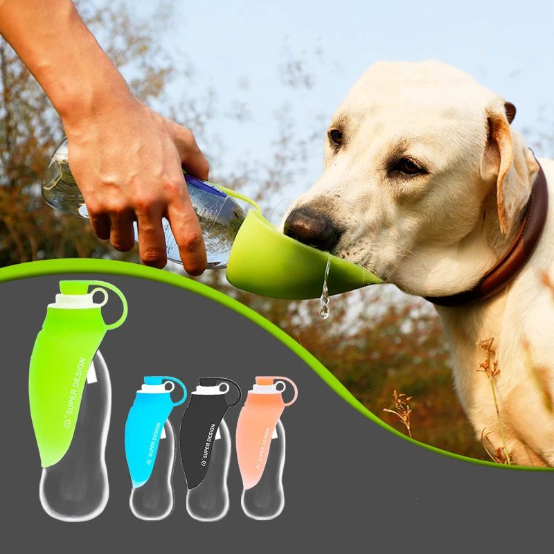 

TAILUP 580ml Sport Portable Pet Dog Water Bottle Soft Silicone Travel Bowl For Puppy Cat Drinking Outdoor Water Dispenser