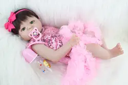 55 см полное Силиконовое боди Reborn Девочка Кукла игрушки новорожденная принцесса младенцы кукла мода подарок на день рождения Дети Brinquedos