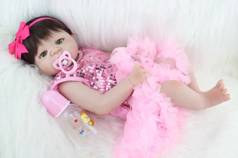 

55cm Full Silicone Body Reborn Girl Baby Doll Toys Newborn Princess Babies Doll Fashion Birthday Gift Kids Brinquedos Girls Bone