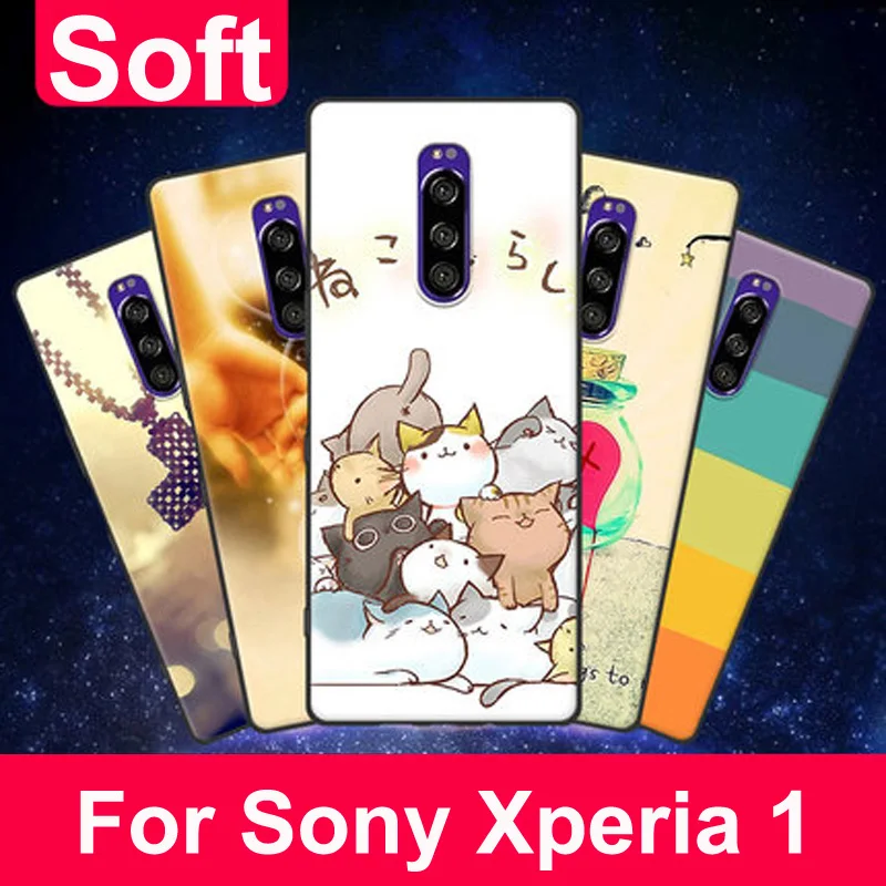 

For Sony Xperia 1 Case Sony1 6.57" coque cartoon soft Silicone TPU phone Cases For Sony Xperia 1 J8110 J8170 J9110 back Shell