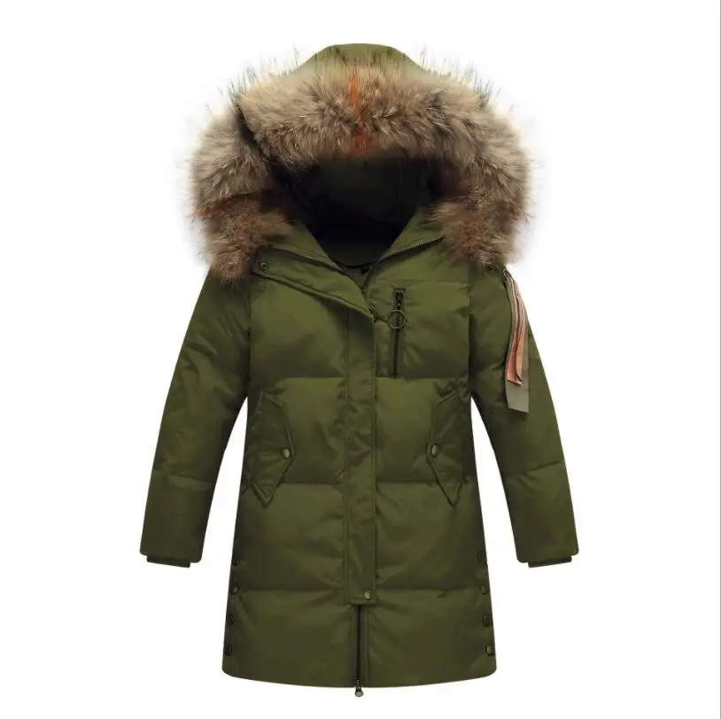 

children Down & Parkas 6-15 T winter kids outerwear boys casual warm hooded jacket for boys solid boys warm coats