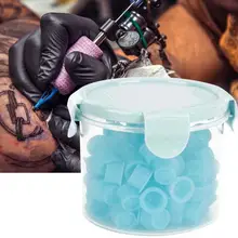 Пигмент для микроблейдинга 100 шт синие чернила татуировки чашки пигменты татуировки кольца контейнер тушь для бровей