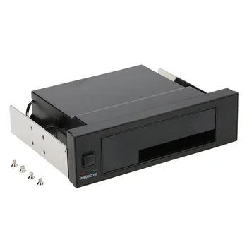 

Internal Single Bay Mobile Rack Enclosure with LED Indicator Light Support Hot-swap for 2.5/3.5inches SATA HDD SSD Fit PC 5.25''