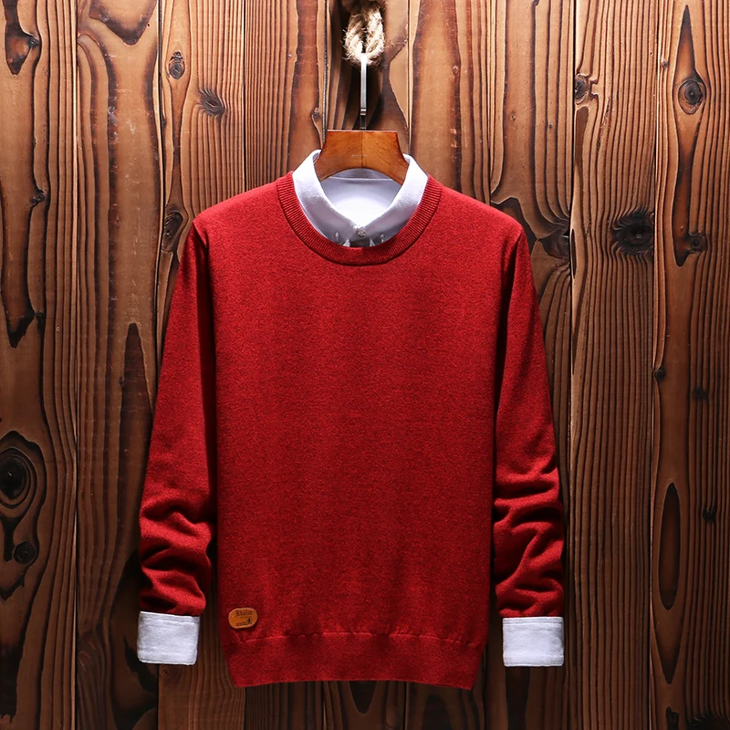 Casual Autumn Sweater Men Classic Pure Pullover Men Solid O-Neck Pull Homme Slim Fit Knitted Cashmere Shirts Men's Brand Clothes