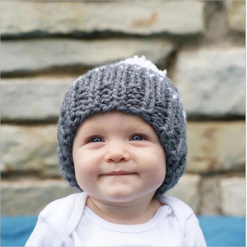 Christmas Infant Baby Girls Knit Caps Newborn Kids Crochet Knitted Hats