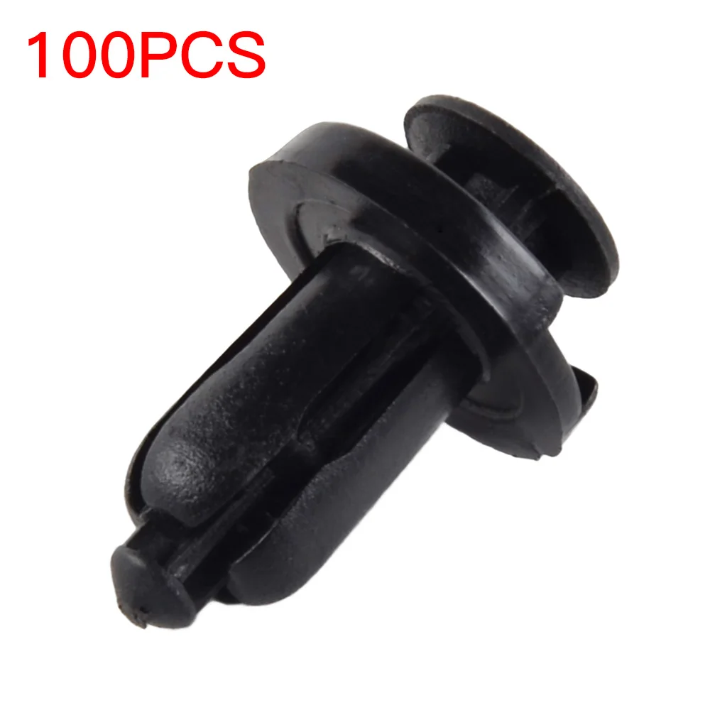 100 Pcs 10mm Clips Plastic Push Type Rivet Retainer Fastener For Honda