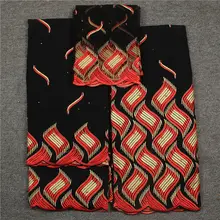 Черный, Красный Модный швейцарский кружевной комплект тканей вышитая швейцарская хлопчатобумажная вуаль кружевной материал качественная африканская кружевная ткань для платья 30