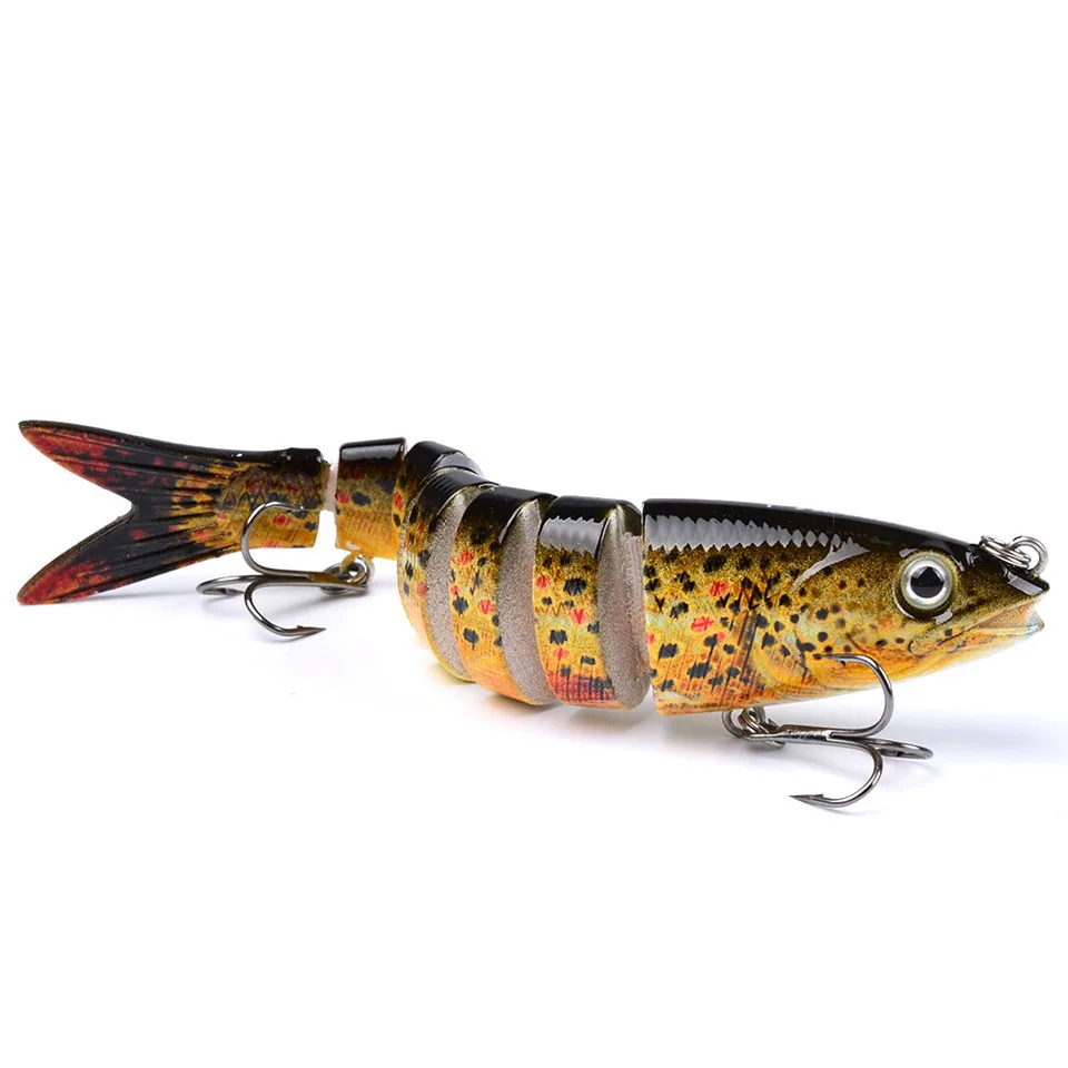 

1PCS Fishing Wobblers 8 Segments Lures 13cm 19g Swimbait 3D Eyes Iscas Artificiais Sinking Lure Lifelike Pesca Joint Hard Bait