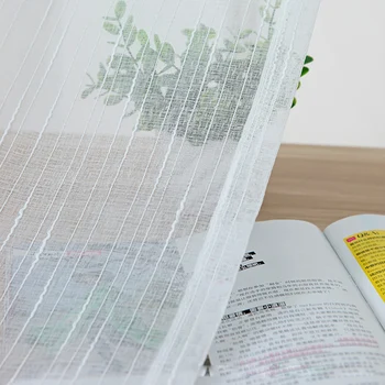 

White All-match Linen Stripe Windows Screens Sheer Panels Curtains for Living Room Modern Bedroom Balcony Custom
