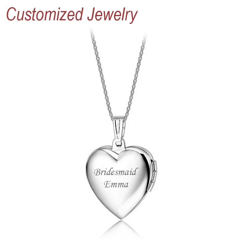 Free shipping Personalized Heart Necklace Love Lovers Pendant Engraving