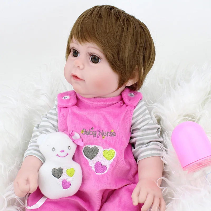 16 &quotReborn babies полностью силиконовые куклы bebe alive розовая одежда menina bathe playmate