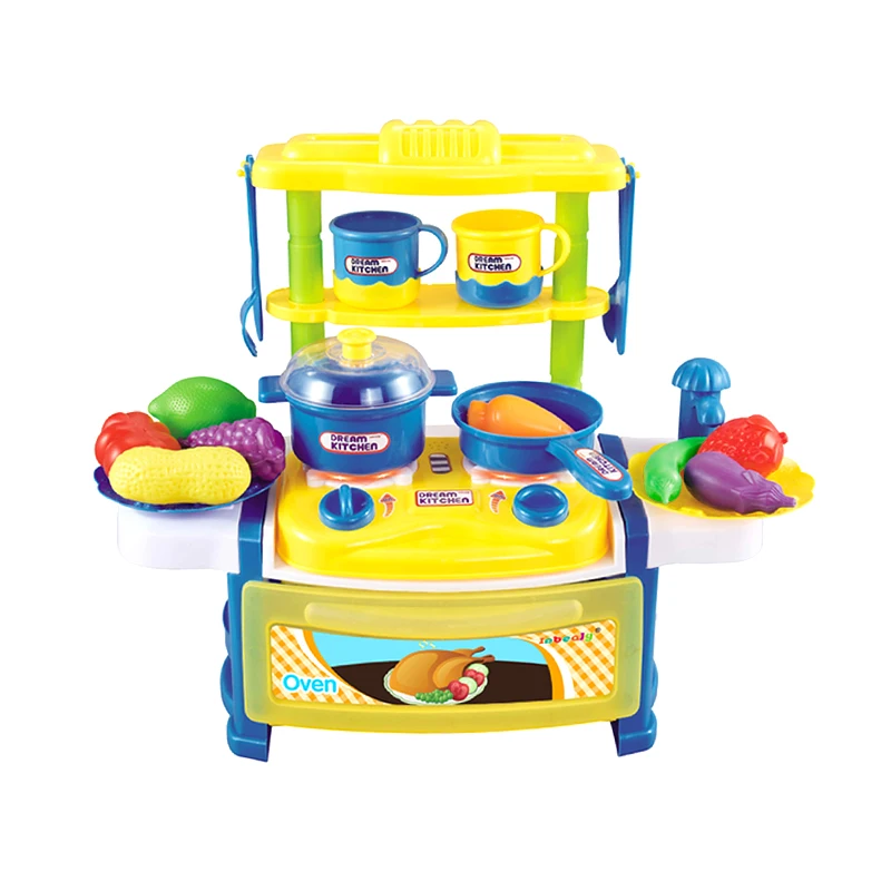 Kids Kitchen Toys Pretend Play Cooking Toys Tableware Sets Baby Kitchen Cooking Simulation Model