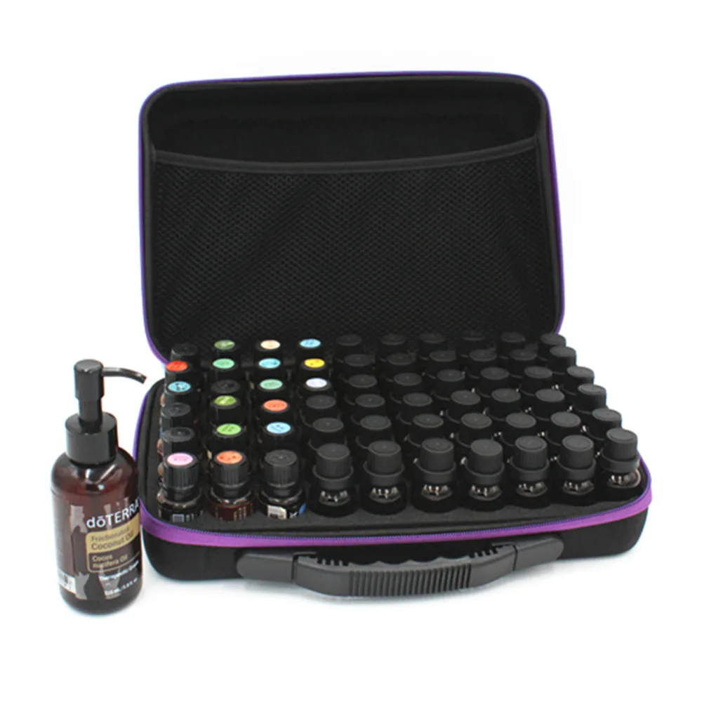 

60 Bottles EVA Essential Oil Bottle Carry Case Holder Storage Aromatherapy Hand Bag Zipper Design Shockproof Durable 10/15Ml