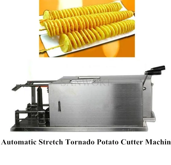 Automatic Stretch potato spiral potato cutting machine; tornado potato